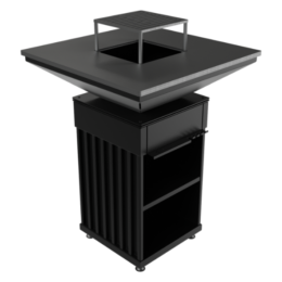 Quadrum vuurpit met BBQ Verticaal